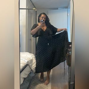 Pretty Little thing Blue Polka Dot MIDI Dress